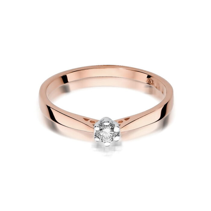 Inel Aur 14K cu Diamant Natural 0.12 ct - Imagine 10