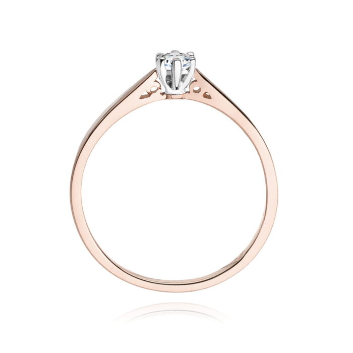 Inel Aur 14K cu Diamant Natural 0.12 ct - Imagine 11