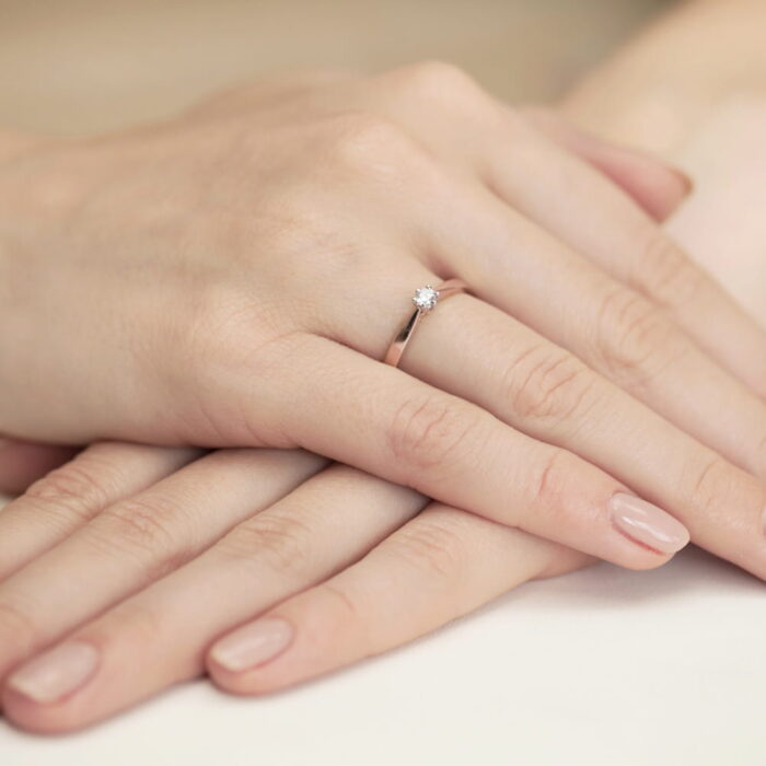 Inel Aur 14K cu Diamant Natural 0.12 ct - Imagine 12