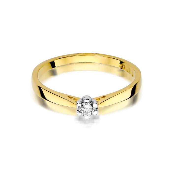Inel Aur 14K cu Diamant Natural 0.12 ct - Imagine 2