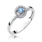 Inel Aur 14K cu Topaz 0.15 ct si Diamante 0.08 ct - Imagine 9