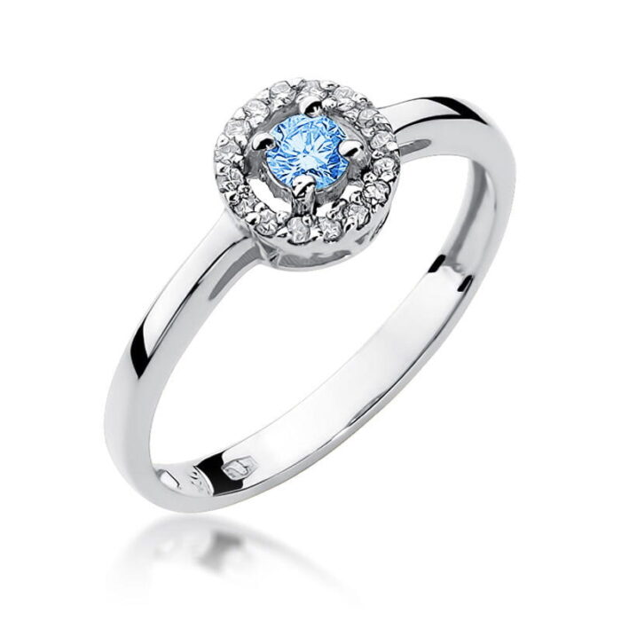 Inel Aur 14K cu Topaz 0.15 ct si Diamante 0.08 ct - Imagine 9