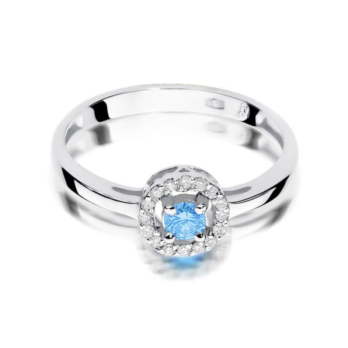 Inel Aur 14K cu Topaz 0.15 ct si Diamante 0.08 ct - Imagine 10