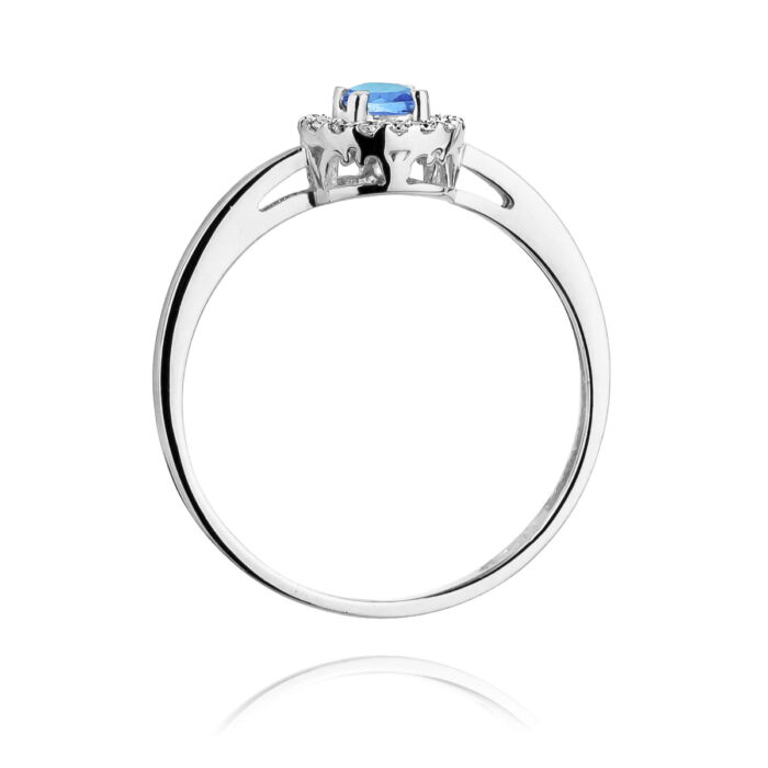 Inel Aur 14K cu Topaz 0.15 ct si Diamante 0.08 ct - Imagine 11
