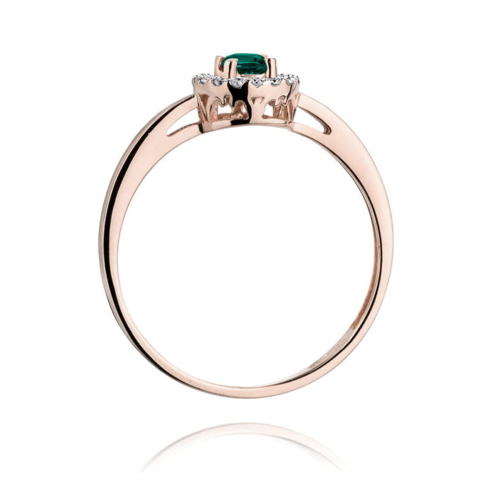 Inel Aur 14K cu Smarald 0.15 ct si Diamante 0.08 ct - Imagine 10