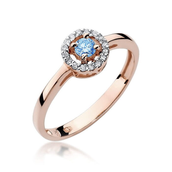Inel Aur 14K cu Topaz 0.15 ct si Diamante 0.08 ct - Imagine 5