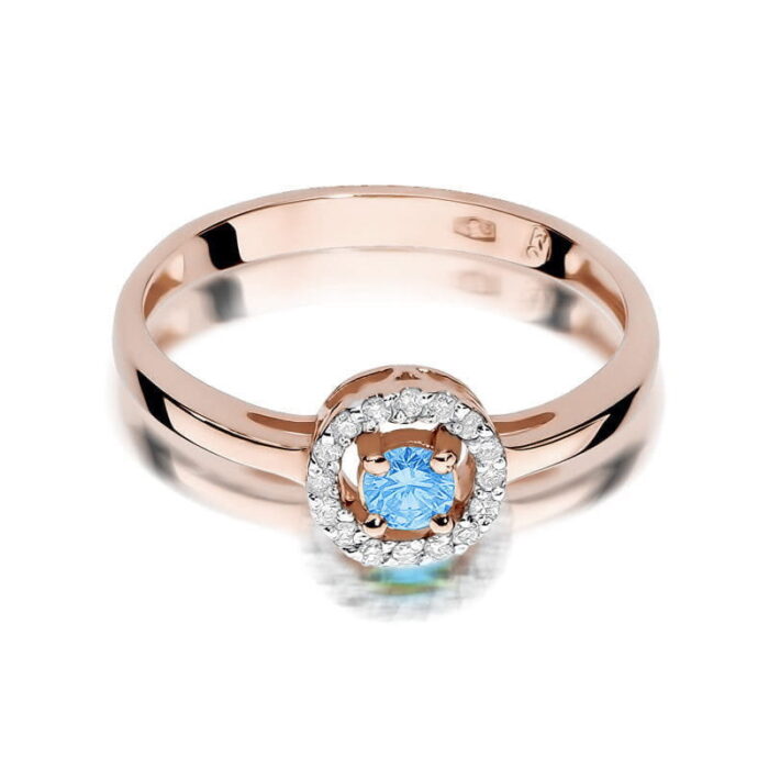 Inel Aur 14K cu Topaz 0.15 ct si Diamante 0.08 ct - Imagine 6