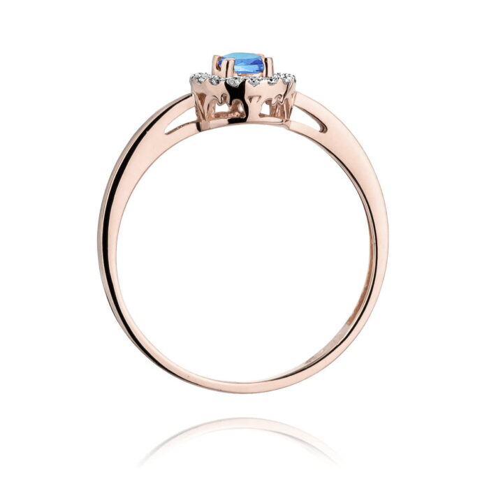 Inel Aur 14K cu Topaz 0.15 ct si Diamante 0.08 ct - Imagine 7