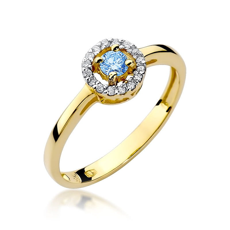 W238-Z-585-T0.15_1.jpg Inel Aur 14K cu Topaz 0.15 ct si Diamante 0.08 ct - Imagine 1