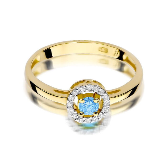 Inel Aur 14K cu Topaz 0.15 ct si Diamante 0.08 ct - Imagine 2