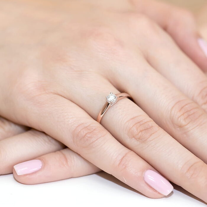 Inel Aur 14K cu Diamant 0.20 ct - Imagine 11