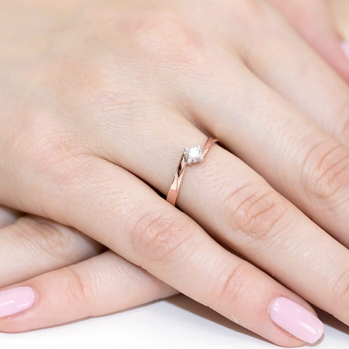 Inel Aur 14K cu Diamant 0.20 ct - Imagine 11