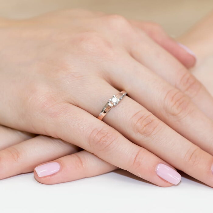 Inel Aur 14K cu Diamant 0.12 ct - Imagine 11