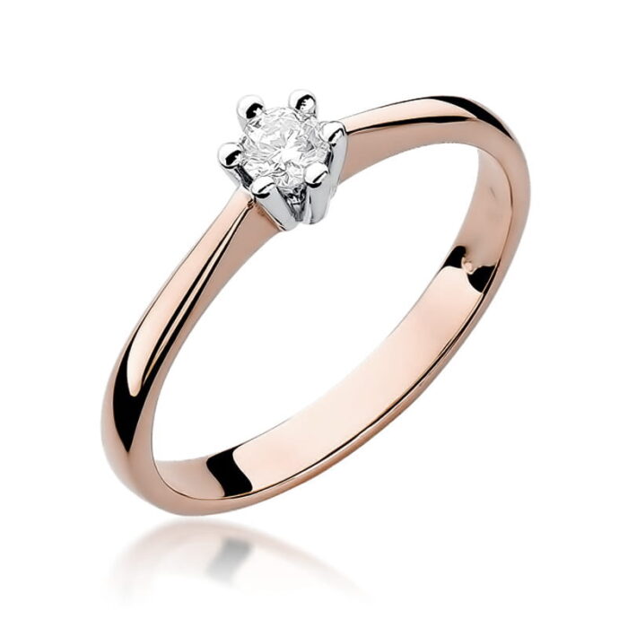 Inel Aur 14K cu Diamant 0.15 ct - Imagine 8