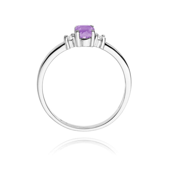 Inel Aur 14K cu Ametist 0.40 ct si Diamante 0.08 ct - Imagine 7