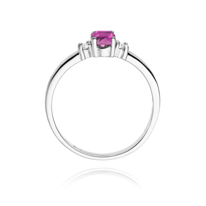 Inel Aur 14K cu Safir Roz 0.45 ct si Diamante 0.08 ct - Imagine 7
