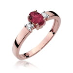 Inel Aur 14K cu Rubin 0.60 ct si Diamante 0.08 ct - Imagine 8