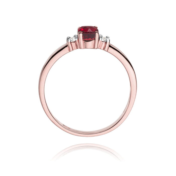 Inel Aur 14K cu Rubin 0.60 ct si Diamante 0.08 ct - Imagine 10