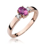 Inel Aur 14K cu Safir Roz 0.45 ct si Diamante 0.08 ct - Imagine 9