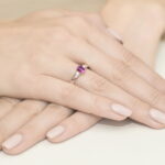 Inel Aur 14K cu Safir Roz 0.45 ct si Diamante 0.08 ct - Imagine 12