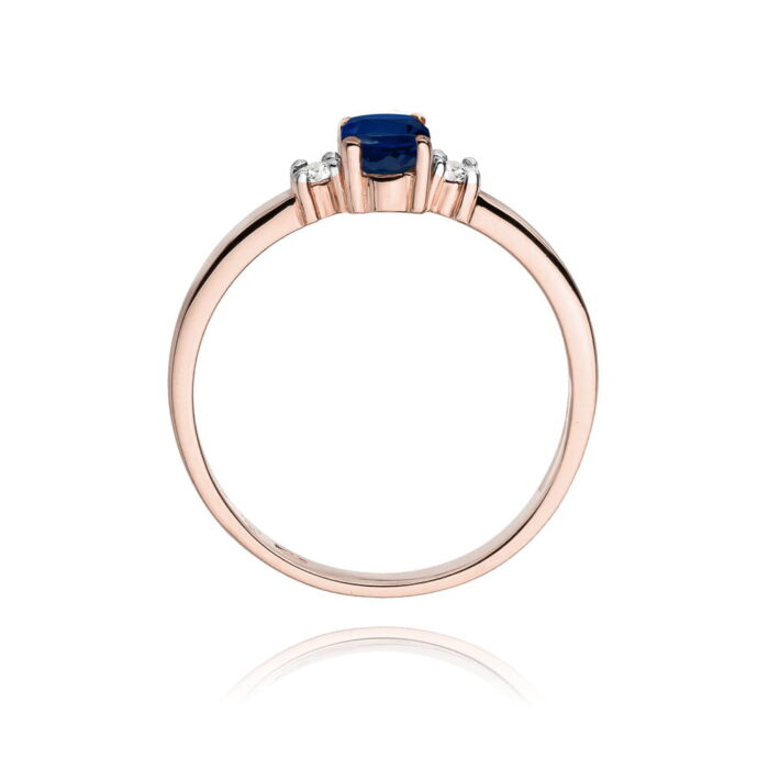 Inel Aur 14K cu Safir 0.70 ct si Diamante 0.08 ct - Imagine 10