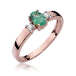 Inel Aur 14K cu Smarald 0.40 ct si Diamante 0.08 ct - Imagine 8
