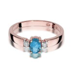 Inel Aur 14K cu Topaz 0.50 ct si Diamante 0.08 ct - Imagine 9