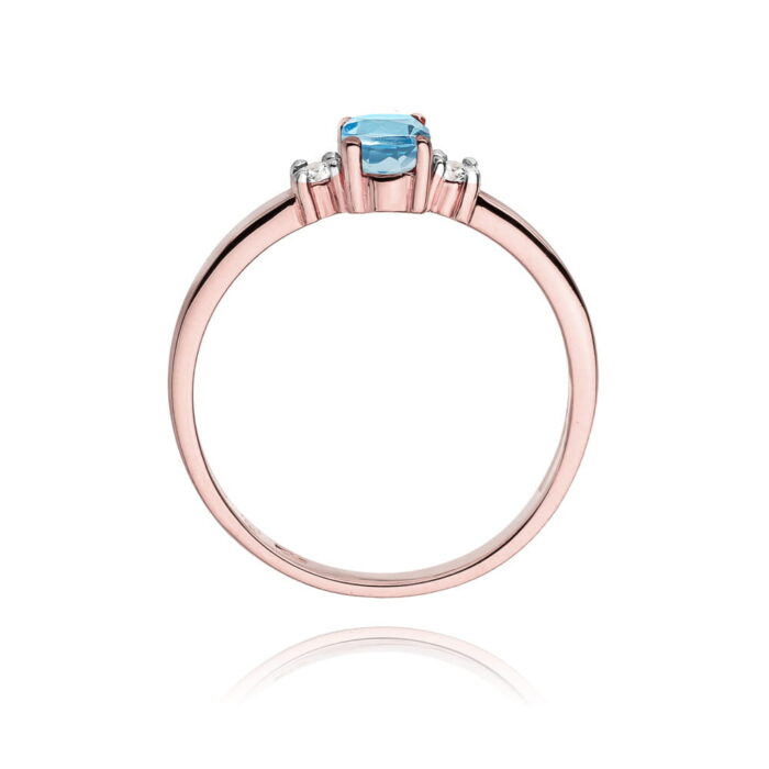 Inel Aur 14K cu Topaz 0.50 ct si Diamante 0.08 ct - Imagine 10
