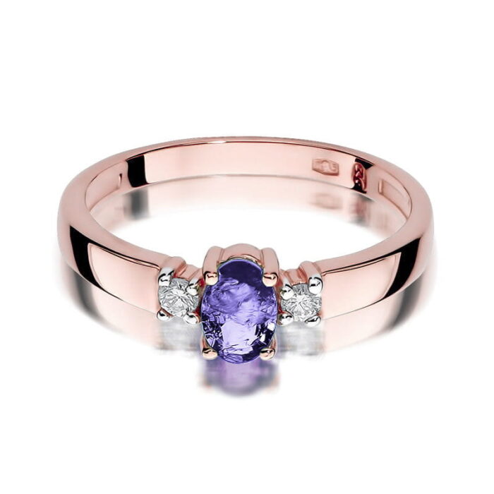 Inel Aur 14K cu Tanzanit 0.40 ct si Diamante 0.08 ct - Imagine 10