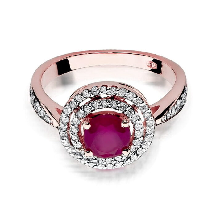 Inel Aur 14k cu Rubin 1.20 ct si Diamante 0.38 ct - Imagine 9
