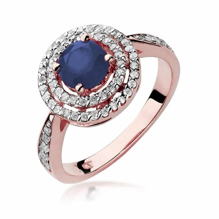 Inel Aur 14k cu Safir 1.00 ct si Diamante 0.38 ct - Imagine 8