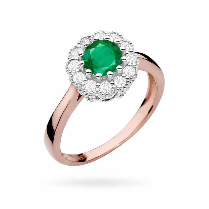 Inel Aur 14K cu Smarald 0.50 ct si Diamante 0.17 ct - Imagine 8