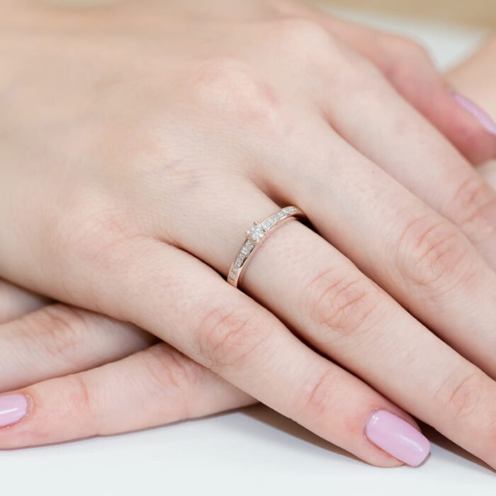 Inel Aur 14K cu Diamante 0.13 ct - Imagine 11