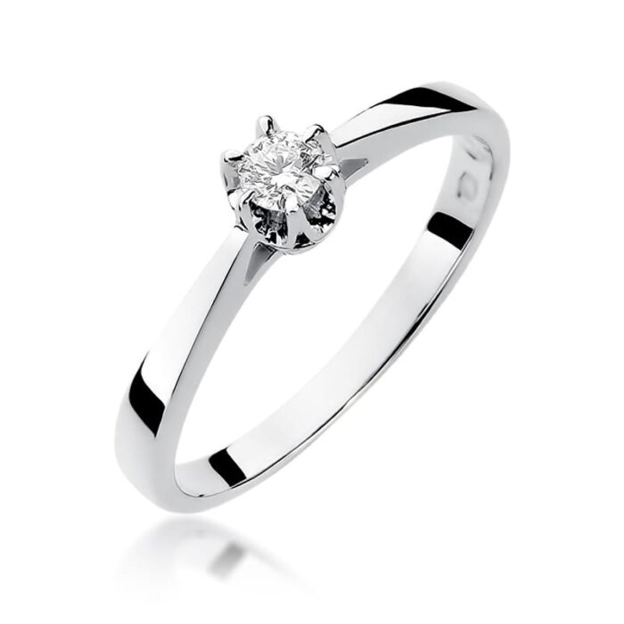 Inel Aur 14k cu Diamant 0.12 ct - Imagine 9