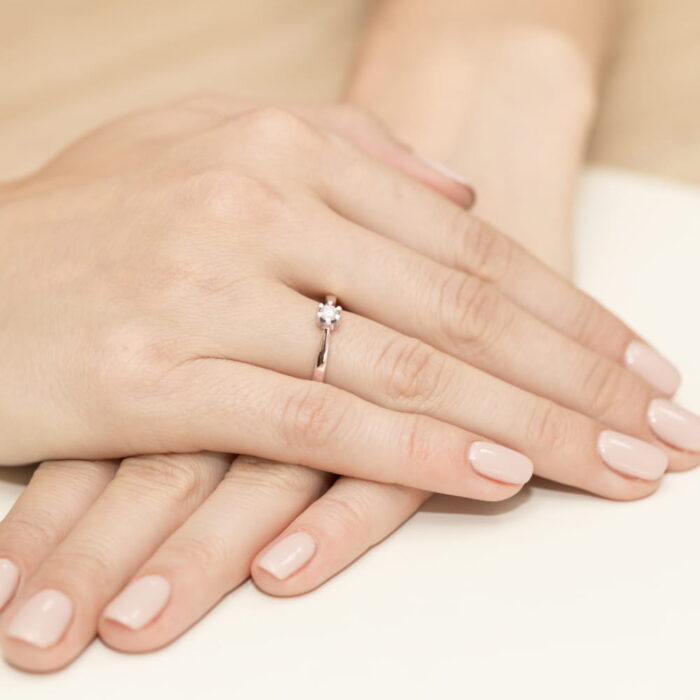 Inel Aur 14k cu Diamant 0.12 ct - Imagine 11