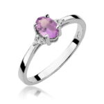 Inel Aur 14K W301 Ametist 0.40ct Diamante - Imagine 9