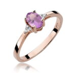 Inel Aur 14K W301 Ametist 0.40ct Diamante - Imagine 5