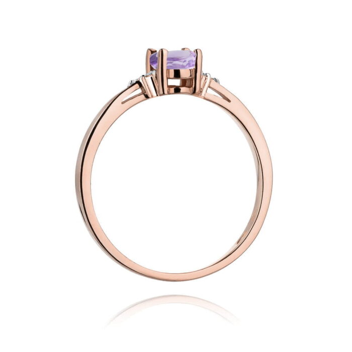 Inel Aur 14K W301 Ametist 0.40ct Diamante - Imagine 7