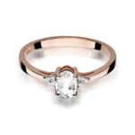 Inel Aur 14K cu Safir Alb 0.50 ct si Diamante Naturale 0.05 ct - Imagine 8