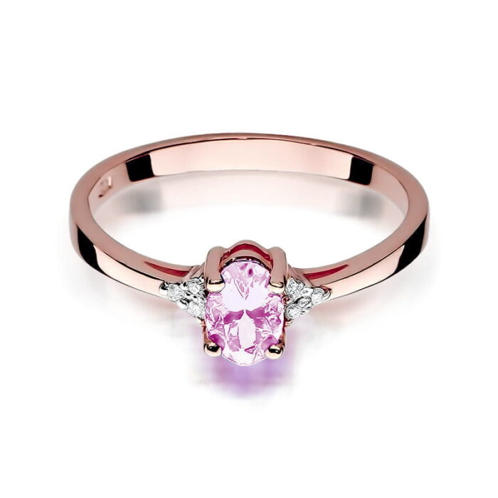 Inel Aur 14K cu Topaz Roz 0.50 ct - Imagine 8