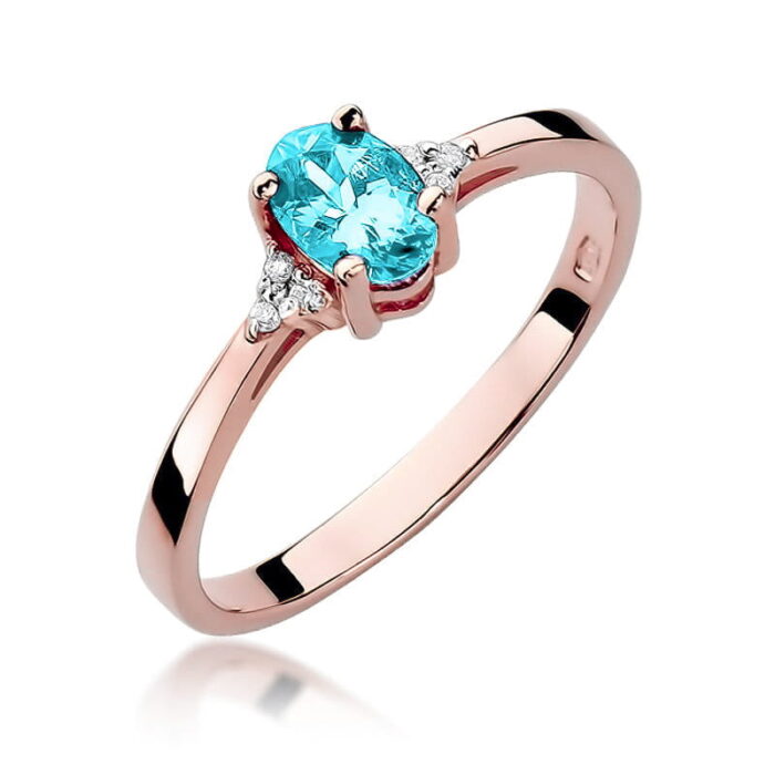 Inel Aur 14K cu Topaz Albastru 0.50 ct - Imagine 8