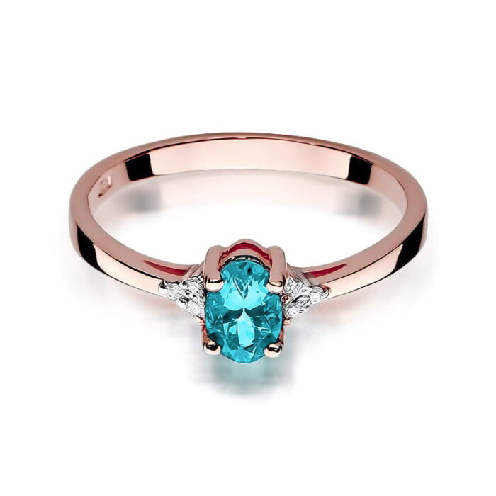 Inel Aur 14K cu Topaz Albastru 0.50 ct - Imagine 9