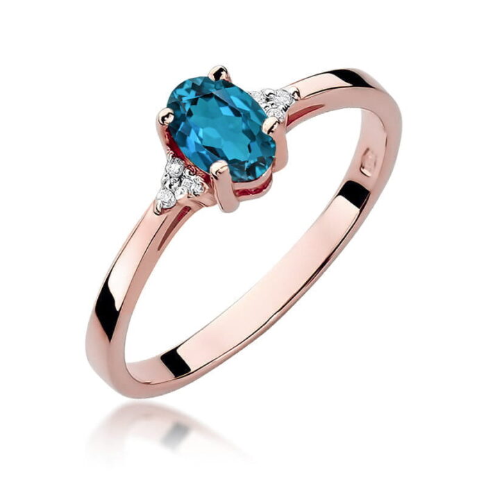Inel Aur 14K W301 Topaz London Blue 0.50ct - Imagine 4