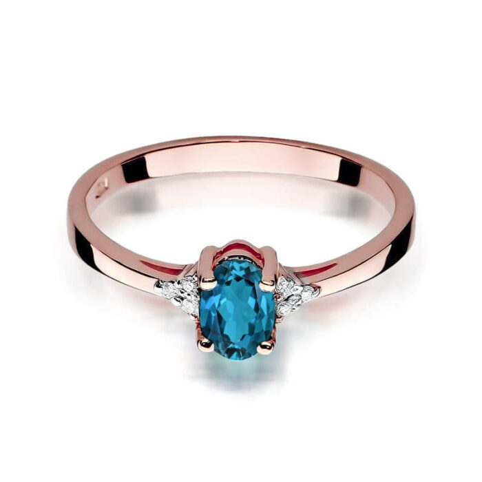 Inel Aur 14K W301 Topaz London Blue 0.50ct - Imagine 5