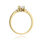 Inel Aur 14K cu Safir Alb 0.50 ct si Diamante Naturale 0.05 ct - Imagine 3