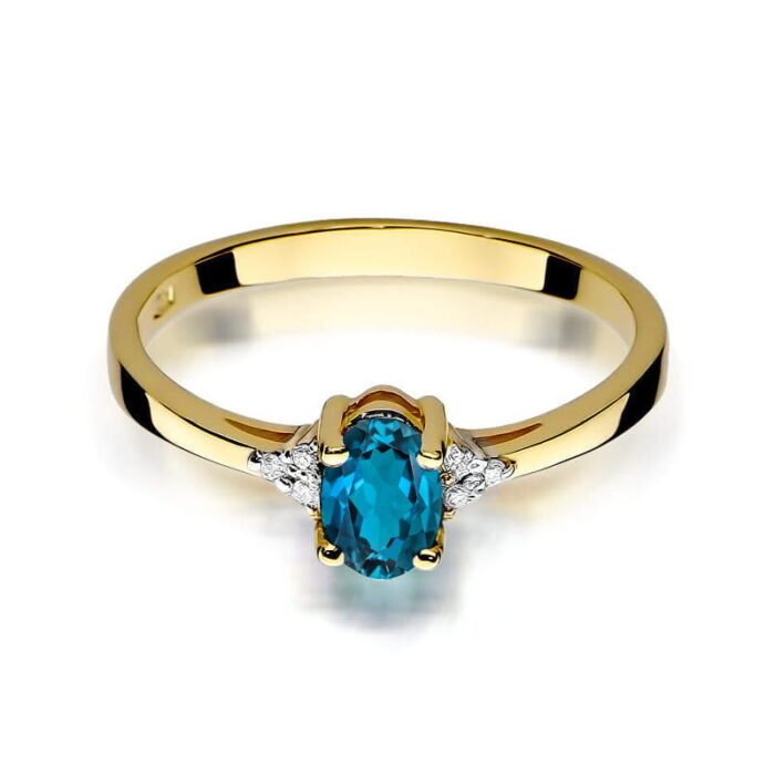 Inel Aur 14K W301 Topaz London Blue 0.50ct - Imagine 2