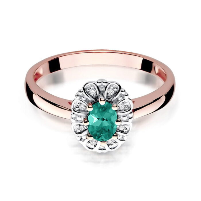 Inel Aur 14K cu Smarald 0.40 ct - Imagine 9