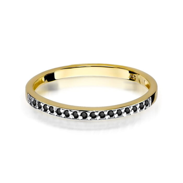 Inel Aur 14k cu Diamant Negru 0.09 ct - Imagine 2