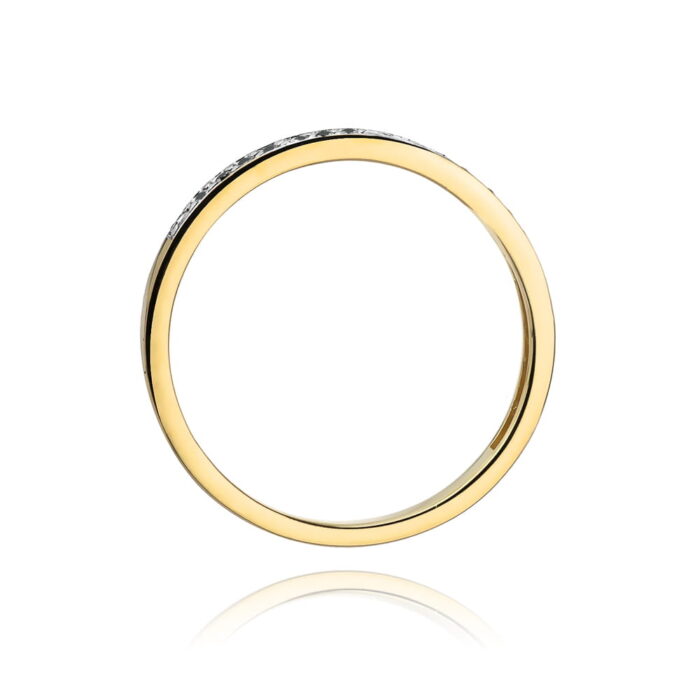 Inel Aur 14k cu Diamant Negru 0.09 ct - Imagine 3