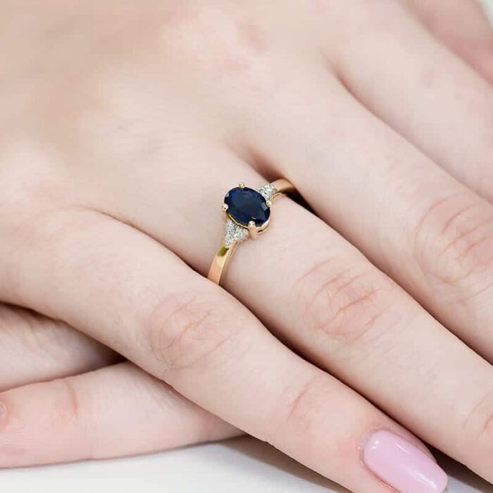 Inel Aur 14k cu Safir 0.90 ct - Imagine 4